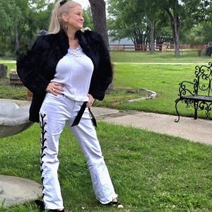 Soft Black Rabbit Fur Coat sz L